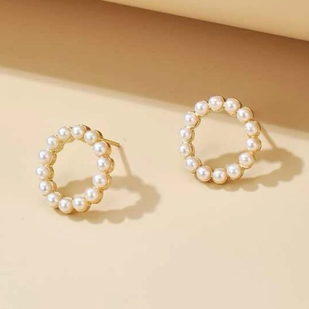5/$25 Gold Faux Pearl Earrings